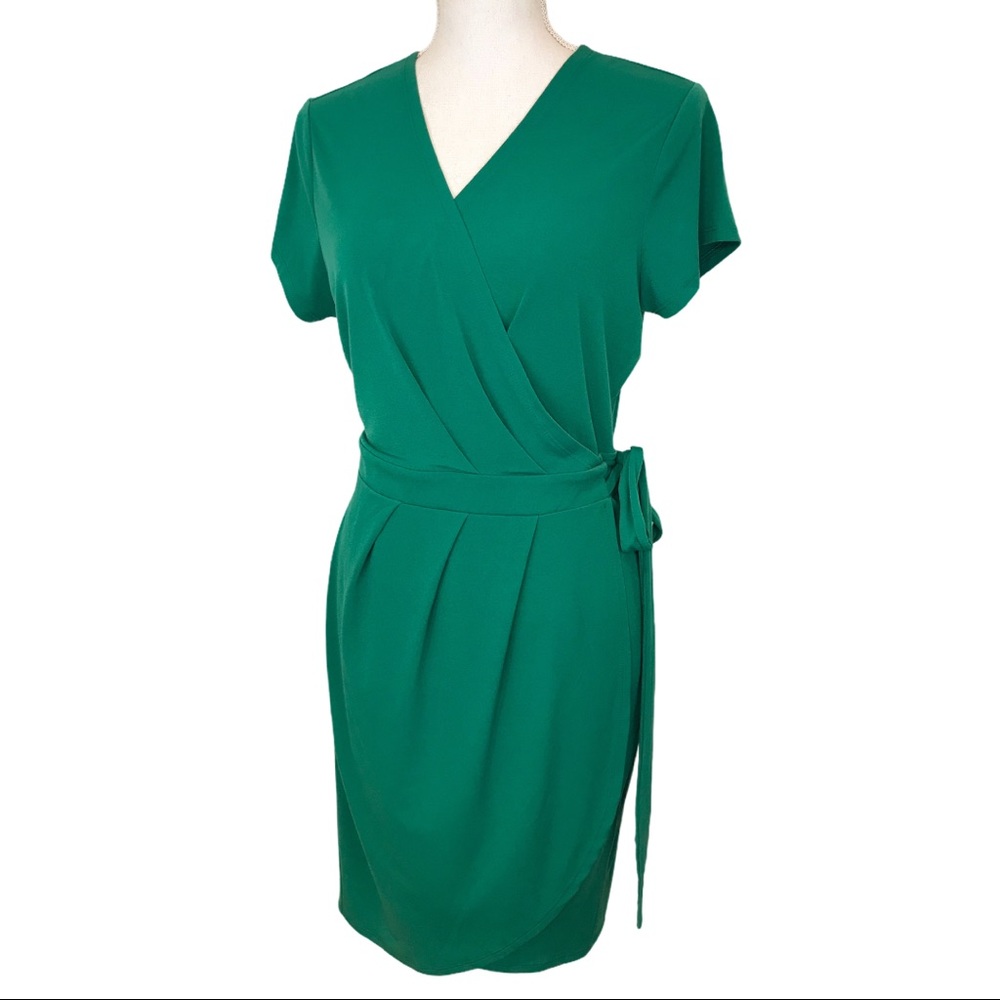 Banana Republic surplice wrap draped dress L